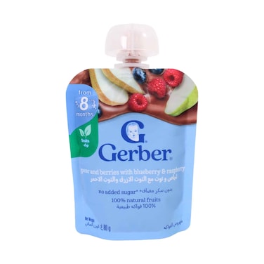 Gerber Pear, Raspberry, Blueberry &amp; Red Berries Baby Food 80g