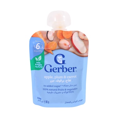 Gerber Apple, Plum &amp; Carrot Baby Food 80g