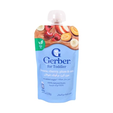 Gerber Banana, Cherry, Plum &amp; Oats Baby Food 110g