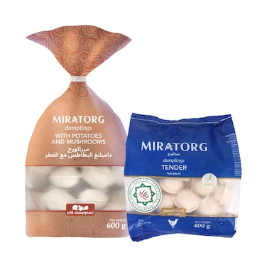 Miratorg Frozen Dumplings With Potatoes &amp; Mushrooms 600g &amp; Veal Dumpling 400g