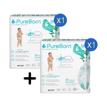 Pure Born Day Dreams Training Pants No.6 For 14-19kg 18's + 1 Piece