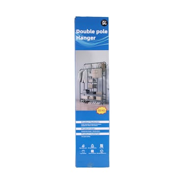 Double Pole Clothes Hanger Rack 88kg Assorted