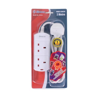 Sirocco 2 Way Extension Socket 2m