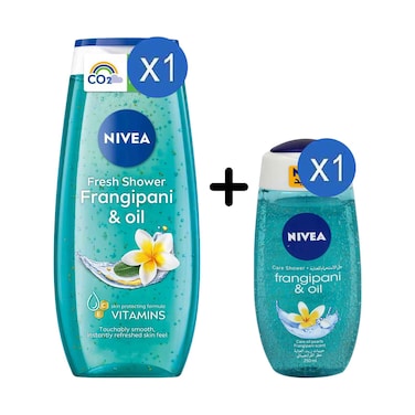 Nivea Fresh Care Shower Gel With Frangipani &amp; Oil 500ml + Shower Gel Frangipani &amp; Oil 250ml