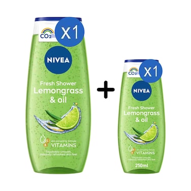 Nivea Shower Gel With Lemongrass &amp; Oil 500ml + Lemongrass &amp; Oil Shower Gel 250ml