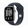 أبل واتش Series 12 ‏GPS مقاس 46 مم بهيكل ألمنيوم رمادي فضائي مع سوار رياضي أزرق كحلي - M/L