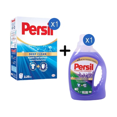 Persil Powder HDD HF 2.25kg + Power Gel Lavender Deep Clean Liquid Laundry Detergent 1L