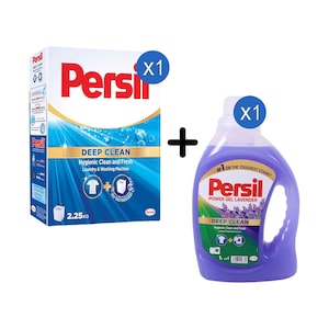 Persil Powder HDD HF 2.25kg + Power Gel Lavender Deep Clean Liquid Laundry Detergent 1L