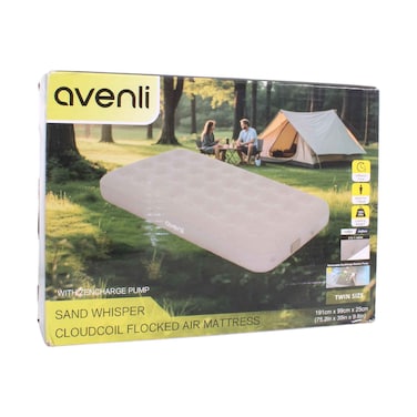 Avenli Sand Whisper Cloudcoil Flocked Air Mattress With Zencharge Pump 191cmx99cmx25cm