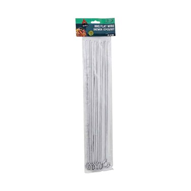 Abelplast Barbecue Flat Wire Skewers 41.5cm 12 Pieces Set