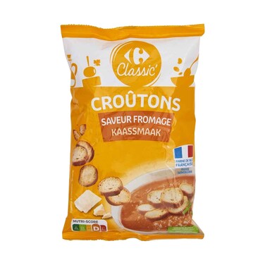 Carrefour Classic Cheese Flavour Croutons Crispy Bread Cubes 90g