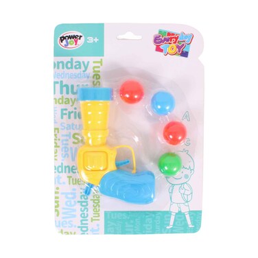 Power Joy Everyday Toy Gun With Pingpong Ball Play Set Assorted