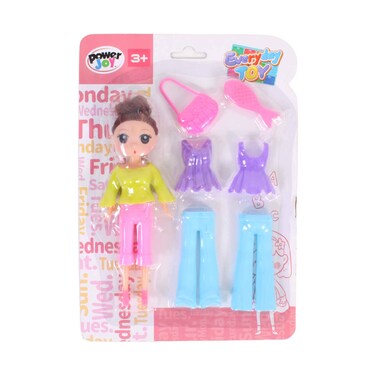 Power Joy Everyday Toy Fashion Doll Snap On Attire Set Assorted