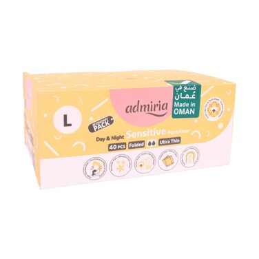 Admiria Sensitive Pantyliner Large Ultra Thin Folded Liners 40 Pieces