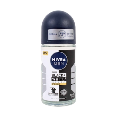 Nivea Men Black &amp; White Invisible Epic Night Anti-Perspirant Roll-On Deodorant 50ml