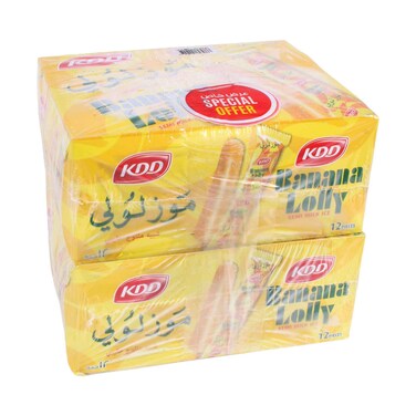 KDD Banana Lolly Milk Ice Cream Stick 62.5ml x 24 Pieces