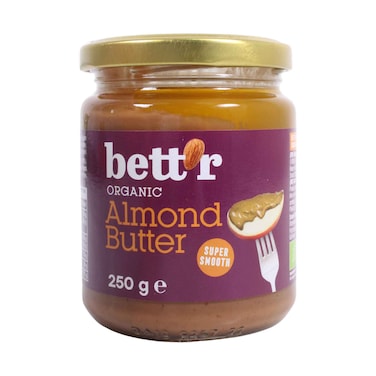 Bett'r Organic Almond Butter Spread Super Smooth 250g