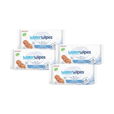 Water Wipes Sensitive New Born &amp; Baby 60'sx4 Pieces