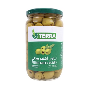 Terra Pitted Green Olives 650g