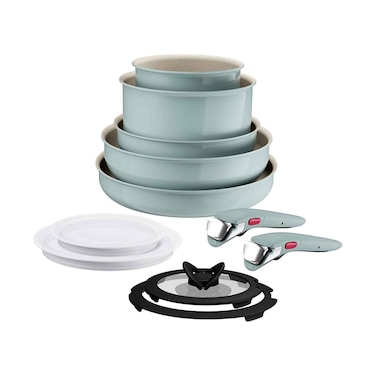 Tefal Ingenio Serenity Cookware 11 Pieces Set - Eucalyptus