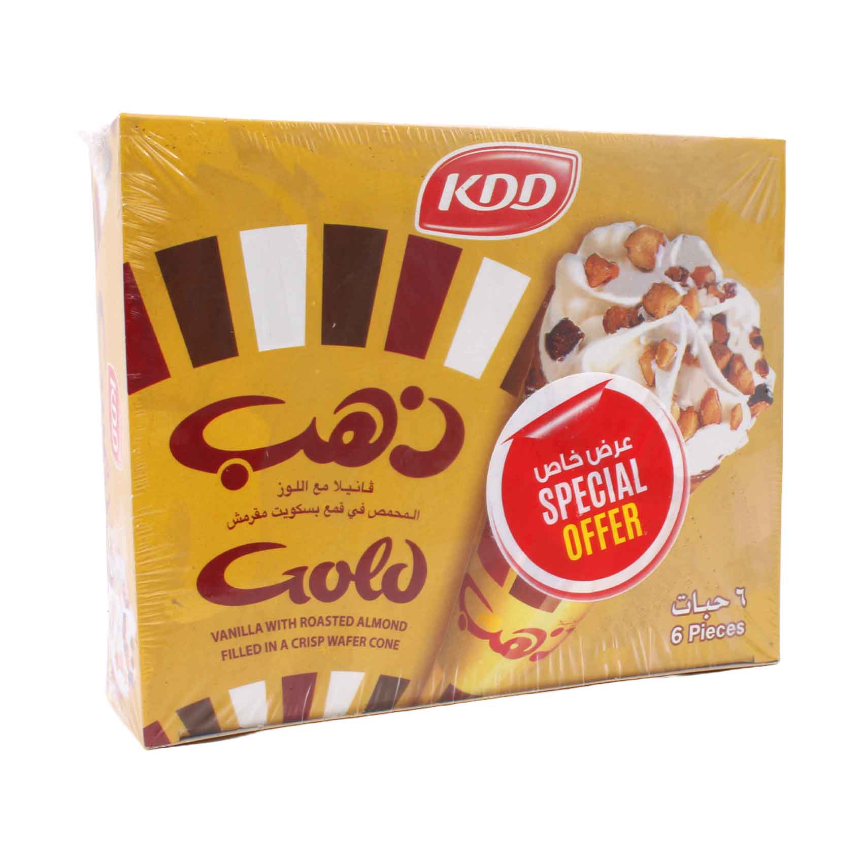 KDD Gold Ice Cream Cones Multipack 6 x 100ml