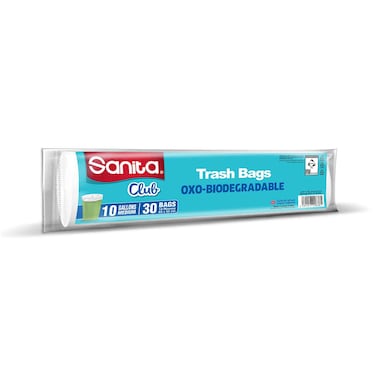 Sanita Club Trash Bags Medium 10 Gallon 30 Bags