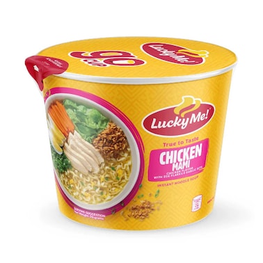 Lucky Me Chicken Mami Chicken Flavor Instant Noodles Soup With Egg Flakes &amp; Garlic Bits 35g