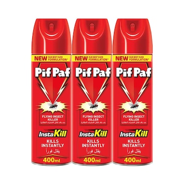 Pif Paf Mosquito &amp; Fly Killer, Insect Killer Spray with Best Ever Formulation 400mlx3 pieces