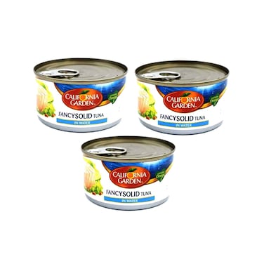 California Garden White Solid Tuna In Water &amp; Salt With Brine 185gx3 Pieces
