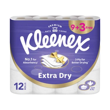 Kleenex Extra Dry Toilet Paper 3 Ply 12 Rolls