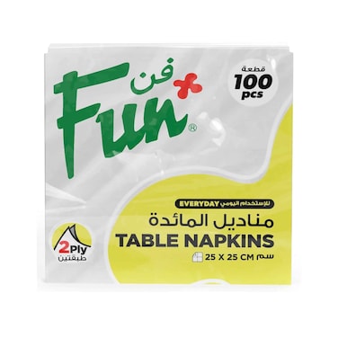 فن مناديل مائدة بيضاء 100حبة