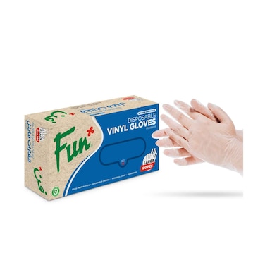 قفازات فينيل قابلة للاستخدام مرة واحدة حجم كبير 100 قطعة