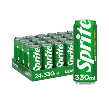 Sprite Carbonated Lemon Lime Flavoured Drinks Can 330mlx24 Pieces