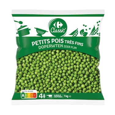 كارفور بازلاء خضراء مجمدة 1 كجم