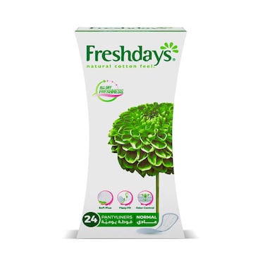 Freshdays Natural Cotton Feel Normal 24 Pantyliners