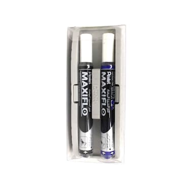 Pentel Maxiflo Whiteboard Marker 2  Colors With Eraser 2 Pieces