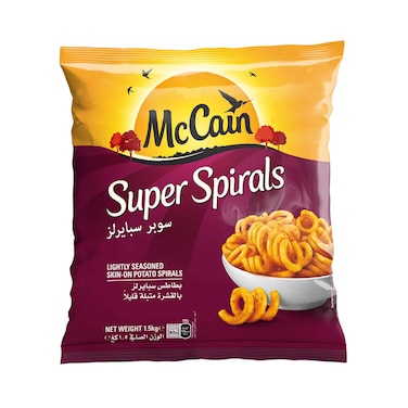 مكين سوبر سبيرالز بطاطس مقلية خفيفة التتبيل 1.5 كجم