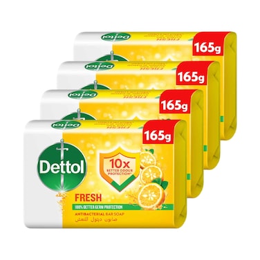 Dettol Fresh Bar Soap Citrus &amp; Orange Blossom Scent 165gx4 Pieces