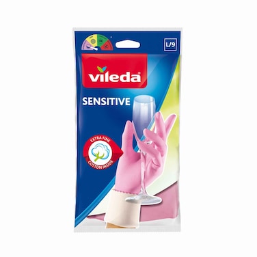 Vileda Sensitive Reusable Gloves Natural Latex Gloves Large Size