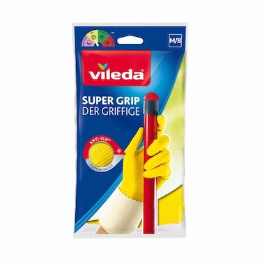 Vileda Super Grip Reusable GlovesRubber Latex Gloves Medium Size