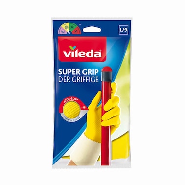 Vileda Super Grip Reusable GlovesRubber Latex Gloves Large Size
