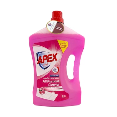 أبيكس منظف لجميع الأغراض برائحة الورد 3 لتر