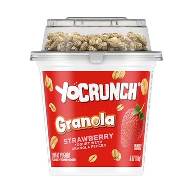 Nestle Yo Crunch Strawberry Flavoured Low Fat Yogurt With Granola 170g