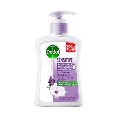 Dettol Sensitive Liquid Handwash Pump Lavender &amp; White Musk Scent 200ml