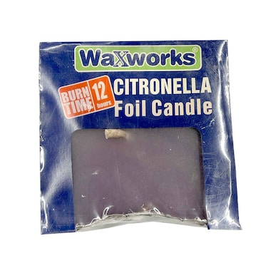 Waxworks Citronella Foil Candle 10.5cm Assorted