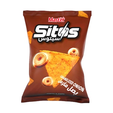 رقائق التورتيلا بالبصل المكرمل من ماستر سيتوس 250 جرام