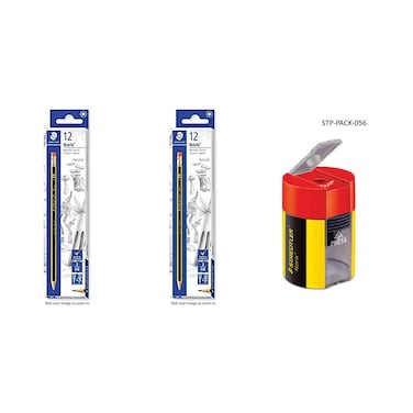 Norris Staedtler Hb Pencil Pack 2 Pieces, 511 Tub Sharpner 1 Piece