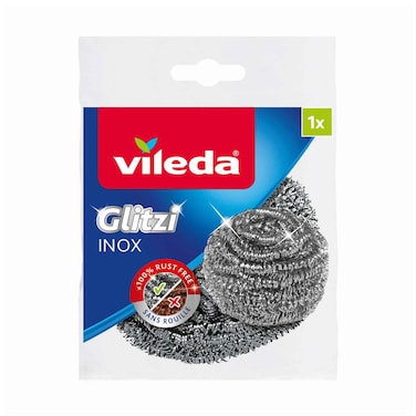 Vileda Glitzi Inox Metallic Stainless Steel Scourer x1