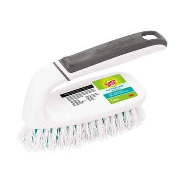 فرشاة تنظيف سكوتش برايت 3M مع مقبض عالي وشعيرات تنظيف عميق أبيض / أزرق
