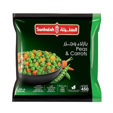 سنبلة بازلاء وجزر مجمدة 450 غرام